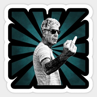 Anthony Bourdain II Retro Pixel II 70s Sticker